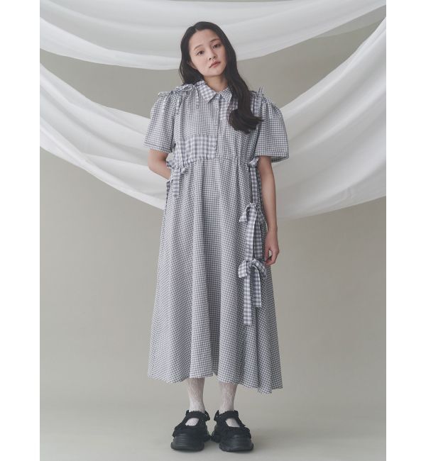 merry jenny「ギンガムチェックリボンドロストワンピース」|ワンピース|