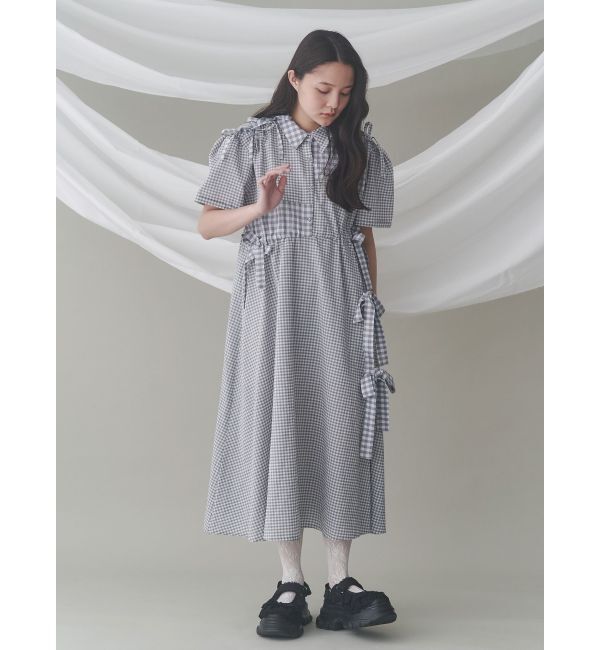merry jenny「ギンガムチェックリボンドロストワンピース」|ワンピース|
