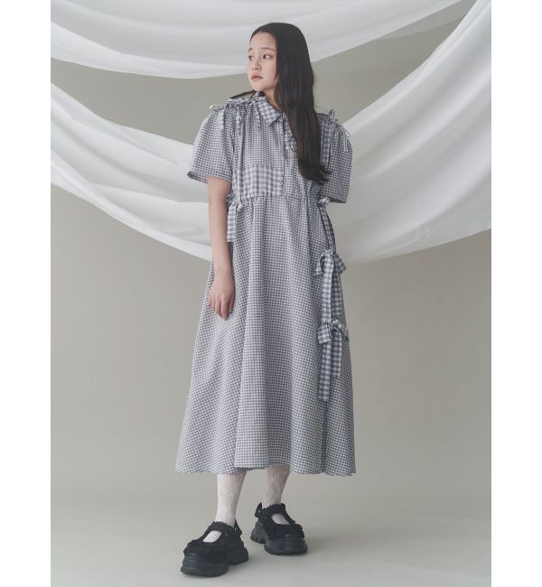 merry jenny「ギンガムチェックリボンドロストワンピース」|ワンピース|