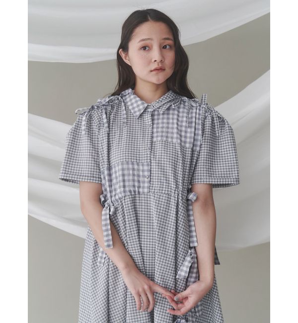 merry jenny「ギンガムチェックリボンドロストワンピース」|ワンピース|