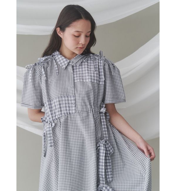 merry jenny「ギンガムチェックリボンドロストワンピース」|ワンピース|