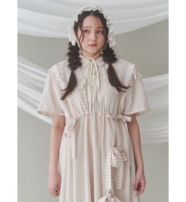 merry jenny「ギンガムチェックリボンドロストワンピース」|ワンピース|