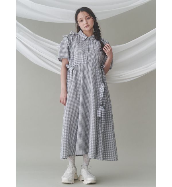 merry jenny「ギンガムチェックリボンドロストワンピース」|ワンピース|