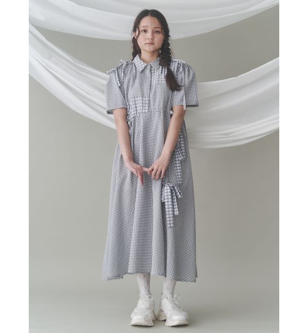 merry jenny「ギンガムチェックリボンドロストワンピース」|ワンピース|