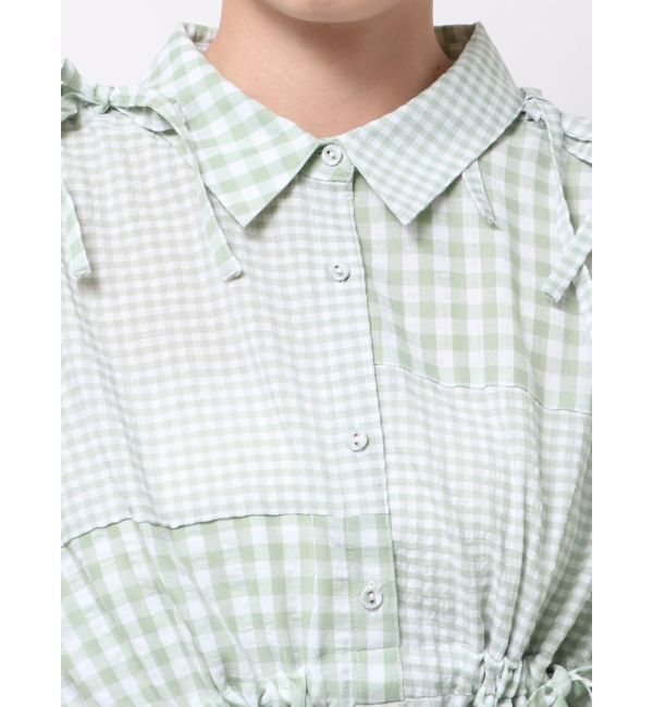 merry jenny「ギンガムチェックリボンドロストワンピース」|ワンピース|