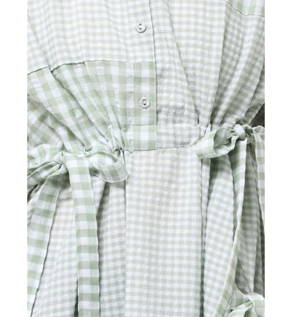 merry jenny「ギンガムチェックリボンドロストワンピース」|ワンピース|