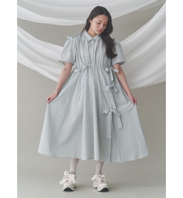 merry jenny「ギンガムチェックリボンドロストワンピース」|ワンピース|