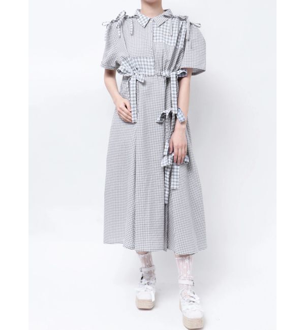 merry jenny「ギンガムチェックリボンドロストワンピース」|ワンピース|