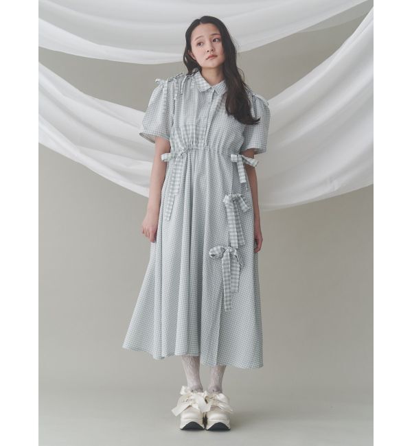 merry jenny「ギンガムチェックリボンドロストワンピース」|ワンピース|