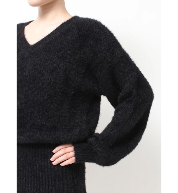 GYDA「Vネック シャギーニットワンピース」|ワンピース|