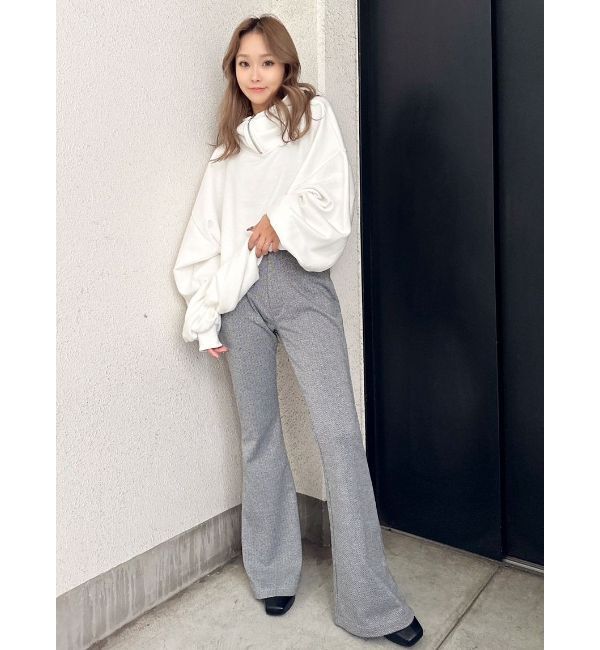 GYDA「ハイウエスト カットジャカード フレアパンツ」|その他|