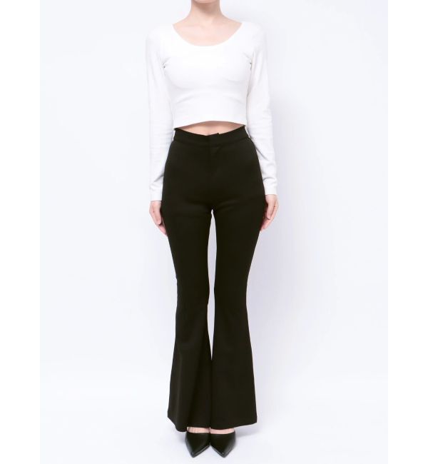 GYDA「ハイウエスト カットジャカード フレアパンツ」|その他|