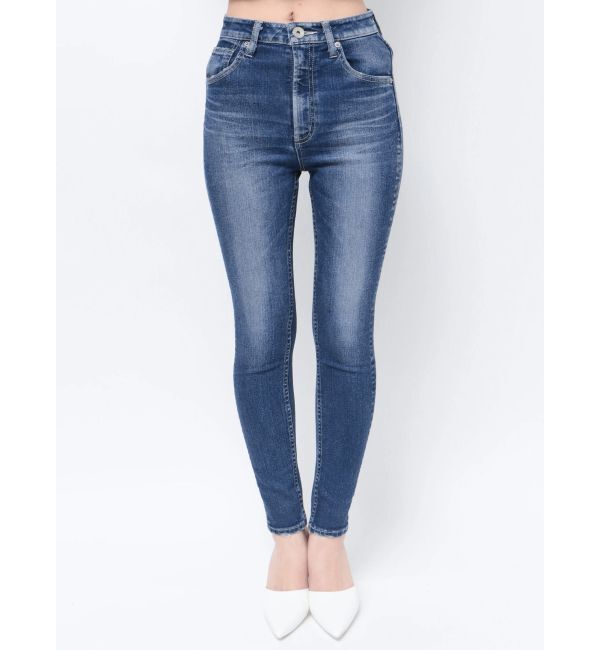 GYDA「ハイウエスト PEEPダメージスキニーデニムパンツ」|デニム|