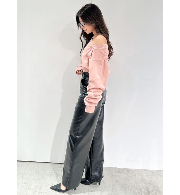 GYDA「フェイクレザーワイドパンツ」|その他|