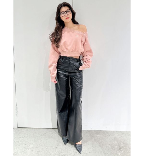GYDA「フェイクレザーワイドパンツ」|その他|