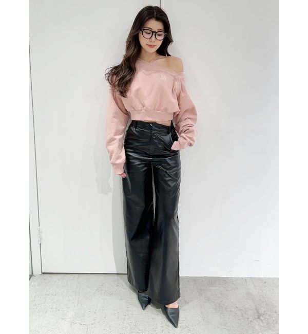 GYDA「フェイクレザーワイドパンツ」|その他|