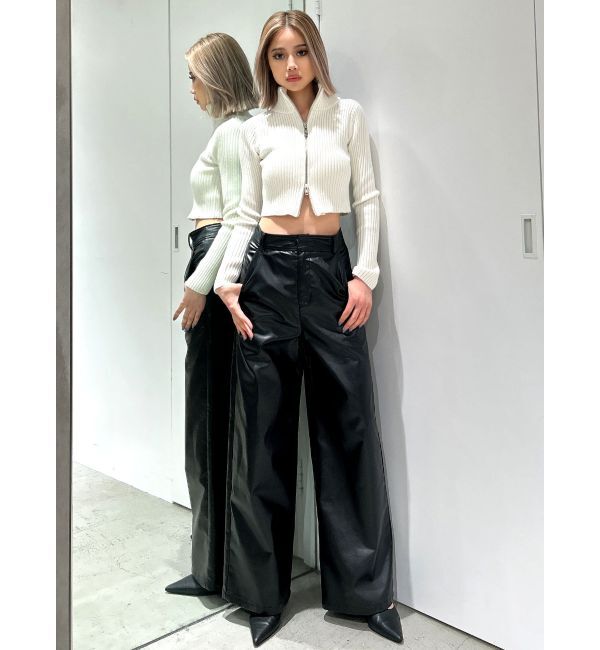 GYDA「フェイクレザーワイドパンツ」|その他|