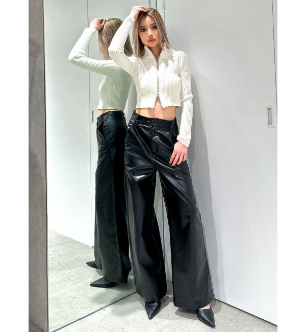 GYDA「フェイクレザーワイドパンツ」|その他|