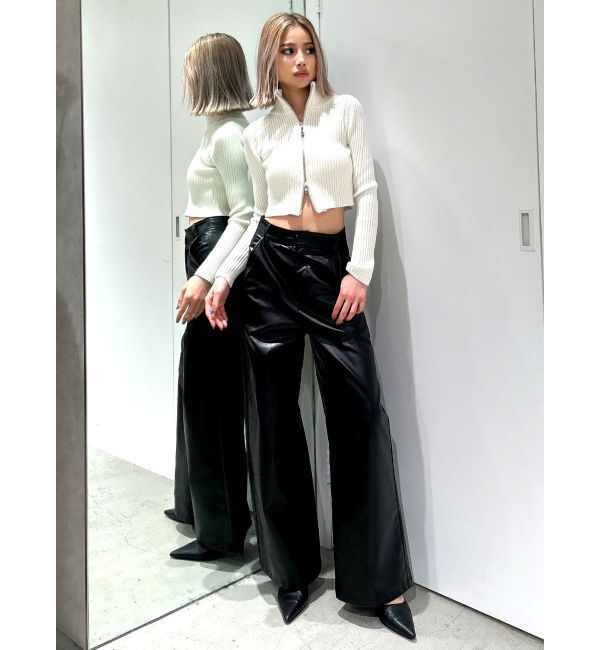 GYDA「フェイクレザーワイドパンツ」|その他|