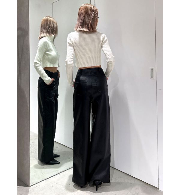 GYDA「フェイクレザーワイドパンツ」|その他|