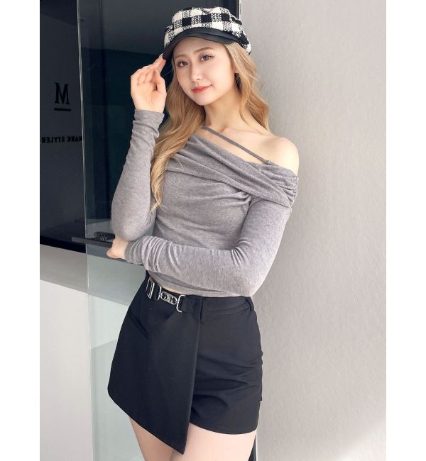 GYDA「アシンンメトリーオフショルトップス」|Tシャツ・カットソー|