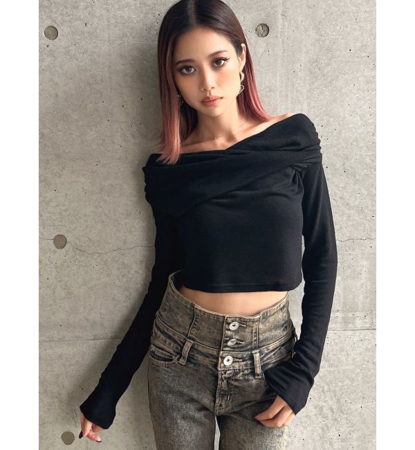GYDA「アシンンメトリーオフショルトップス」|Tシャツ・カットソー|