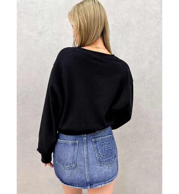 GYDA「ハイウエストGD embossダメージスカートライクデニムショートパンツ」|スカート|