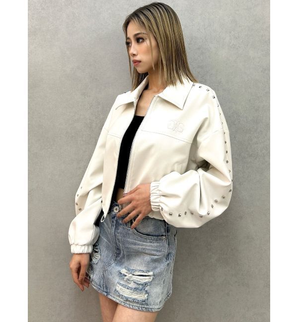 GYDA「ハイウエストGD embossダメージスカートライクデニムショートパンツ」|スカート|