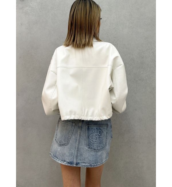 GYDA「ハイウエストGD embossダメージスカートライクデニムショートパンツ」|スカート|