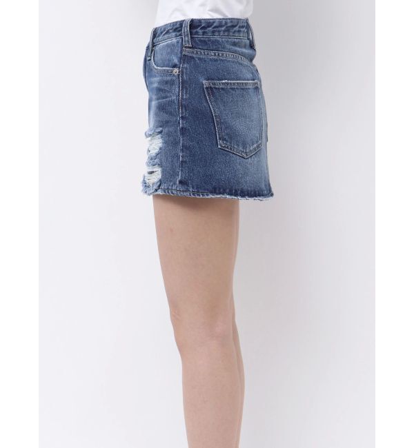 GYDA「ハイウエストGD embossダメージスカートライクデニムショートパンツ」|スカート|