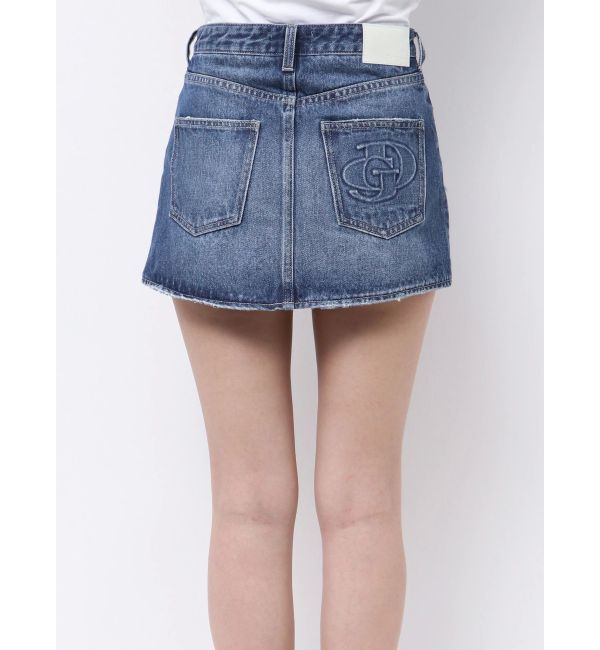 GYDA「ハイウエストGD embossダメージスカートライクデニムショートパンツ」|スカート|