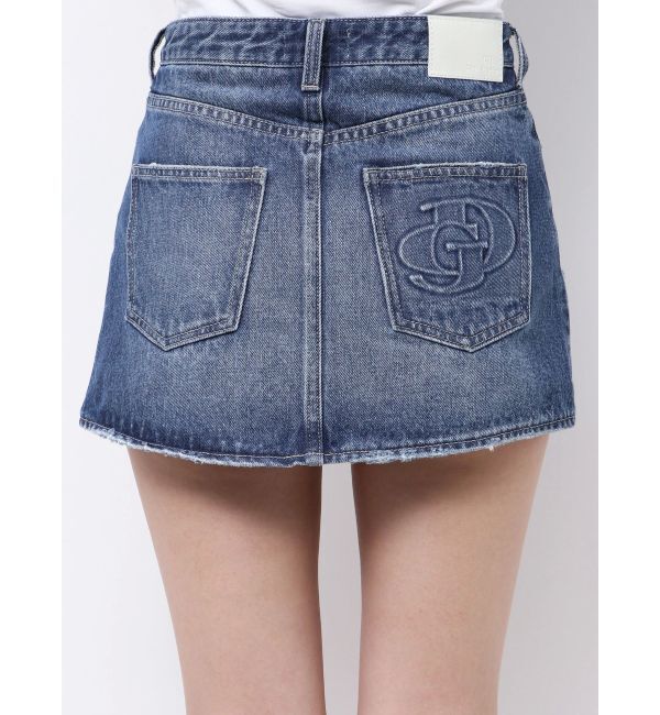 GYDA「ハイウエストGD embossダメージスカートライクデニムショートパンツ」|スカート|