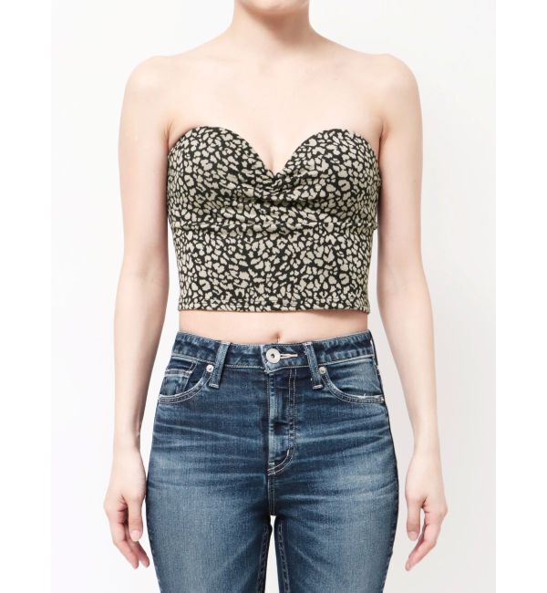 GYDA「leopard printベアビスチェ」|チューブトップ|