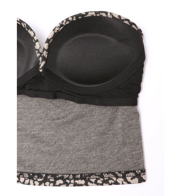 GYDA「leopard printベアビスチェ」|チューブトップ|