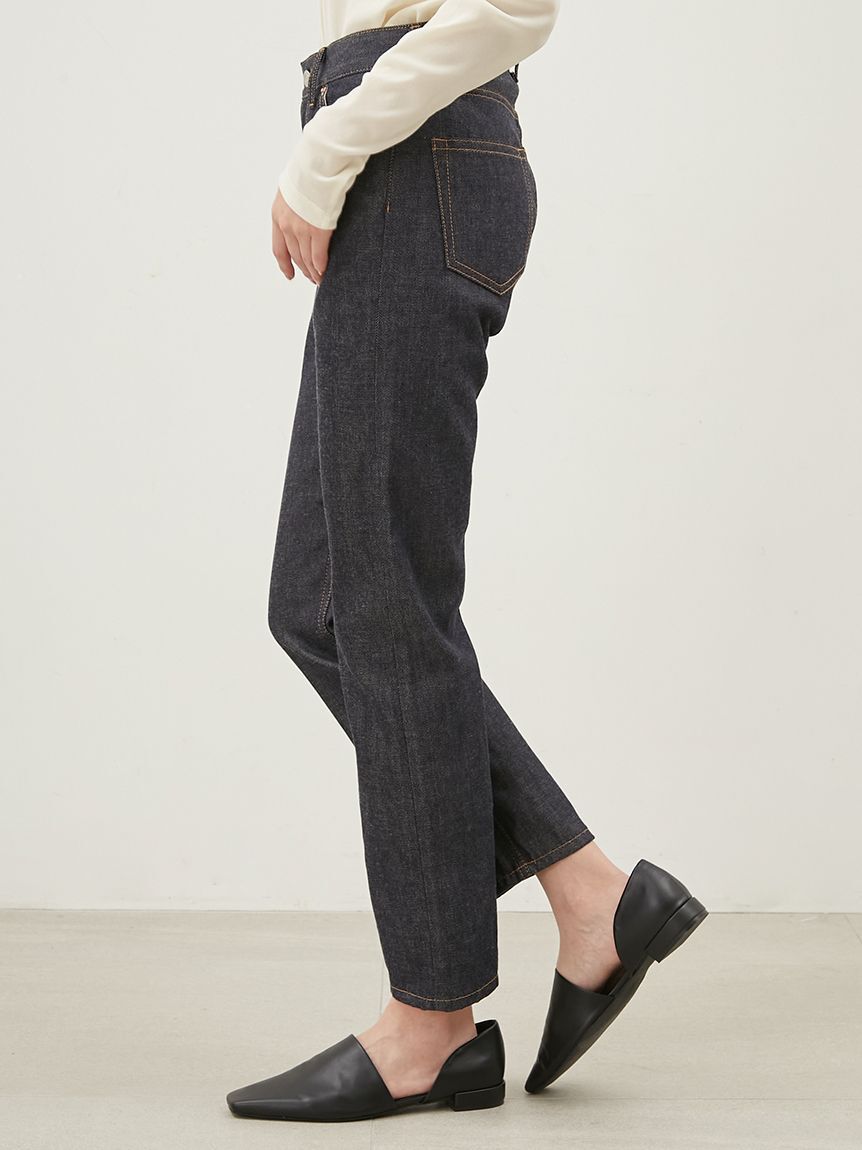 Mila Owen「セルビッチテーパードデニムパンツ【ウォッシャブル】」|デニム|