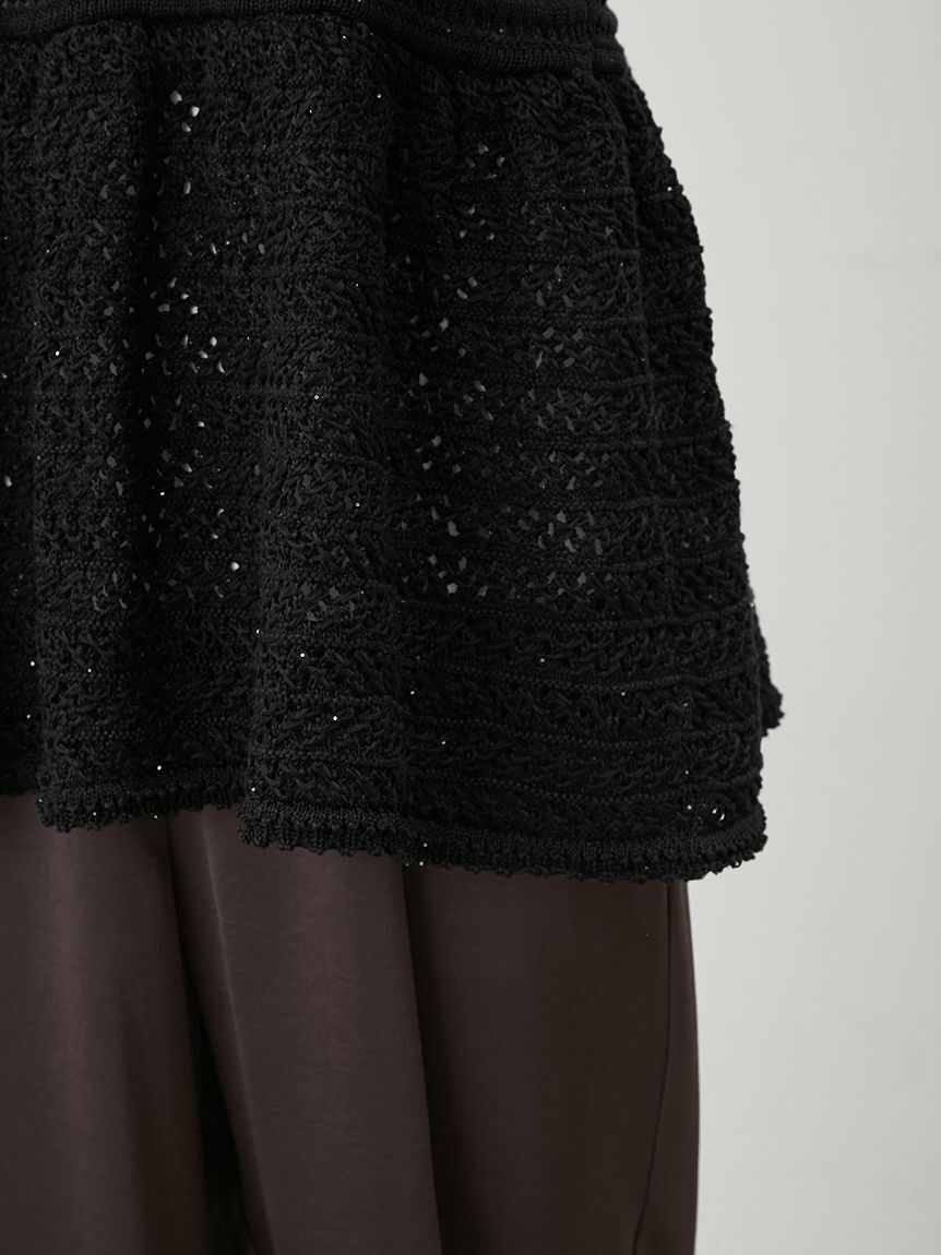 Mila Owen「【ウォッシャブル】クロシェニットキャミ&times;ノースリトップス」|キャミソール|