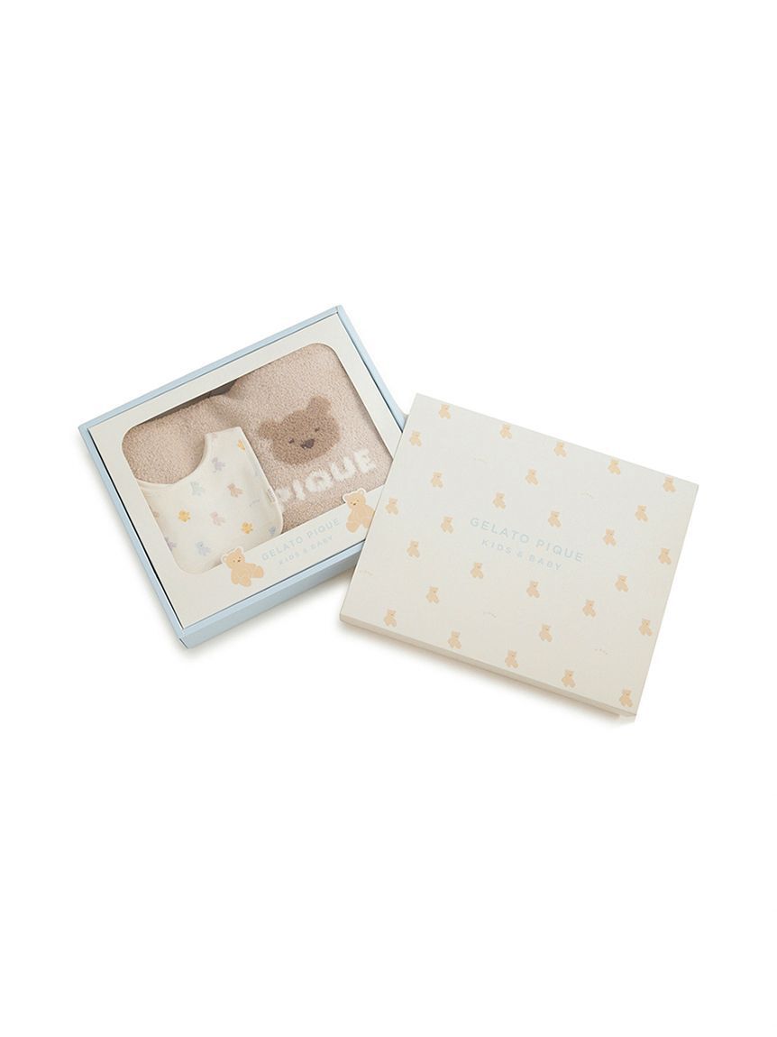 GELATO PIQUE KIDS & BABY「【ラッピング済み】【BABY】ベアブランケット&スタイ2点セット ギフトBOX」|その他ベビー用品|