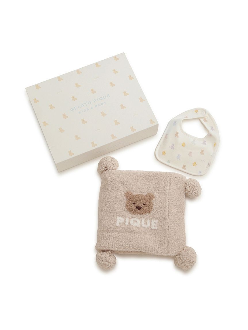GELATO PIQUE KIDS & BABY「【ラッピング済み】【BABY】ベアブランケット&スタイ2点セット ギフトBOX」|その他ベビー用品|