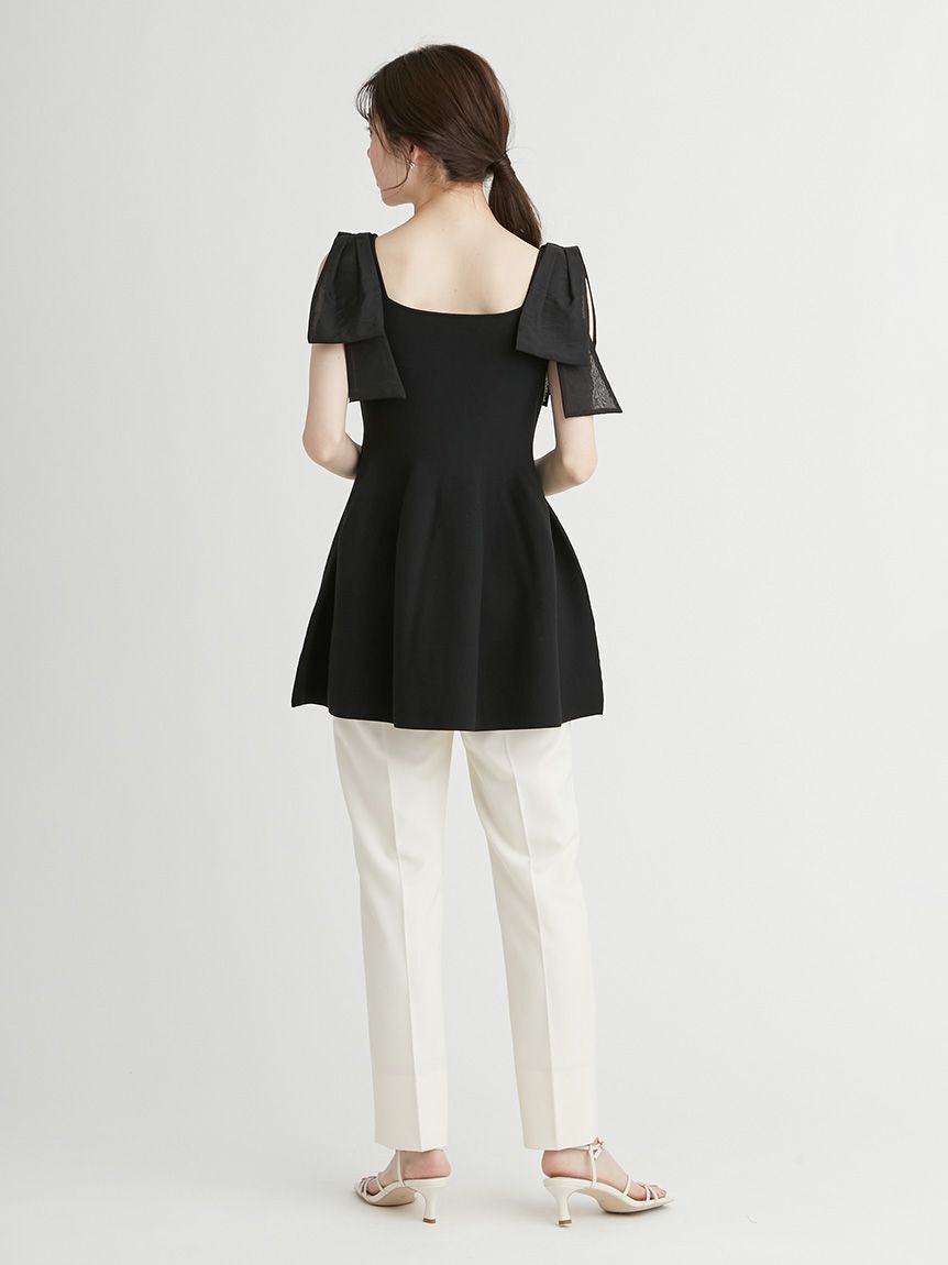 CELFORD「リボンショルダーペプラムニットプルオーバー」|ニット・セーター|