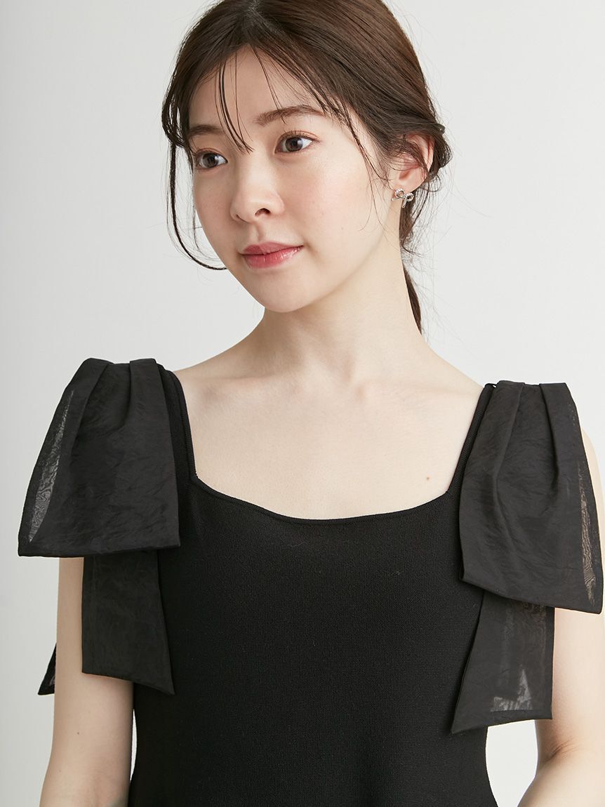 CELFORD「リボンショルダーペプラムニットプルオーバー」|ニット・セーター|