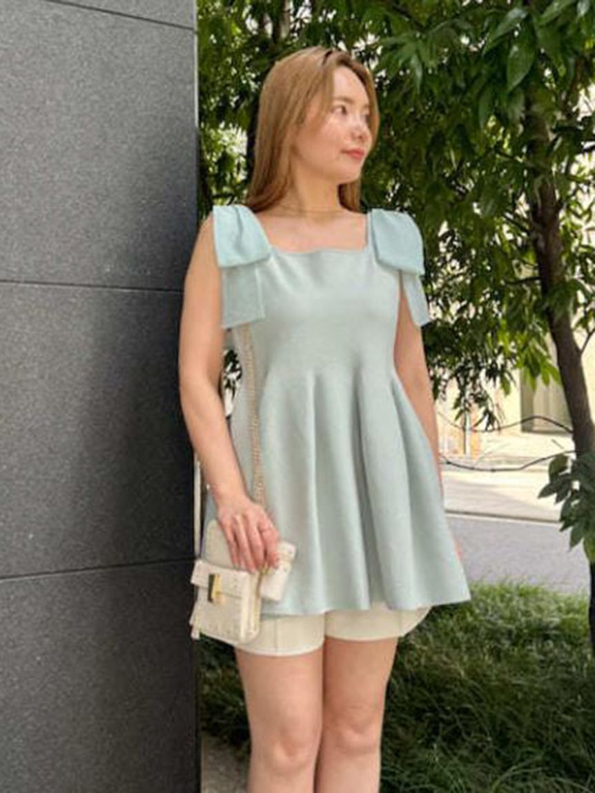 CELFORD「リボンショルダーペプラムニットプルオーバー」|ニット・セーター|MNT