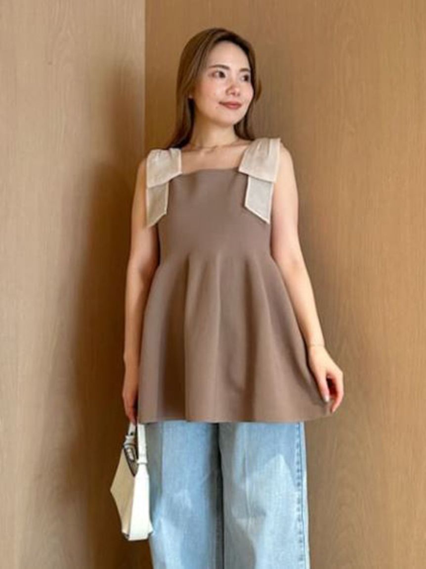 CELFORD「リボンショルダーペプラムニットプルオーバー」|ニット・セーター|MOC