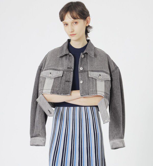  「クロップドGジャン」|ブルゾン・スタジャン|グレー