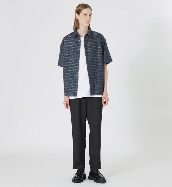  「シアーシャギージオメトリックハーフスリーブシャツ」|シャツ・ブラウス|