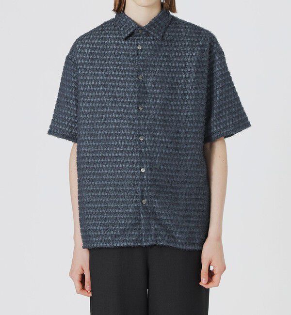  「シアーシャギージオメトリックハーフスリーブシャツ」|シャツ・ブラウス|