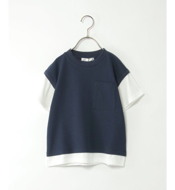 ikka kids「ポケ付き鹿の子ベストレイヤードTシャツ（120~160cm）」|Tシャツ・カットソー|