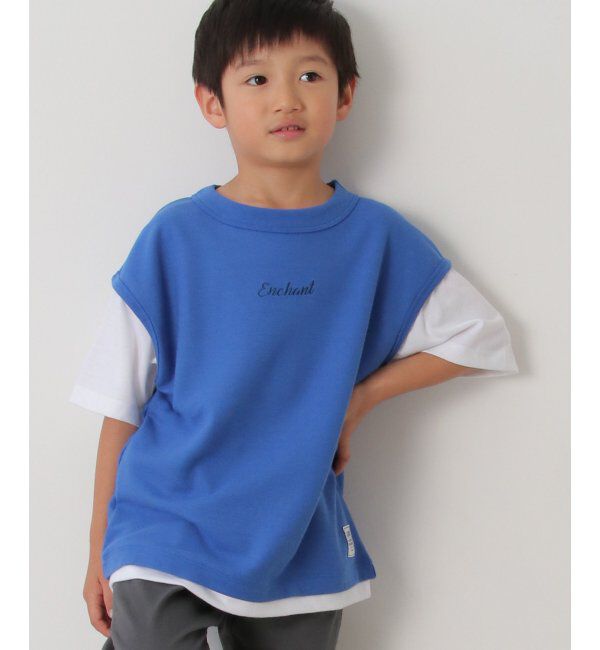 ikka kids「鹿の子フェイクベストロゴT（120~160cm）」|Tシャツ・カットソー|