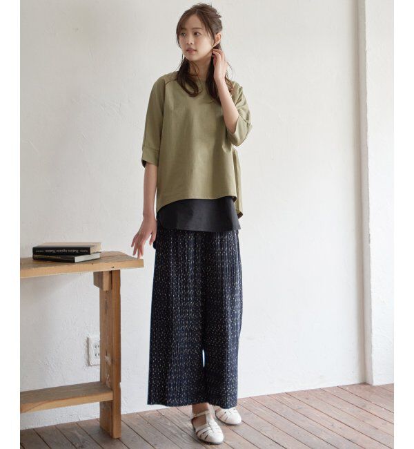 ikka「【雑誌 InRed 6月号掲載】【接触冷感／UVカット】コットンUSA裾ラウンドノースリプルオーバー」|タンクトップ|