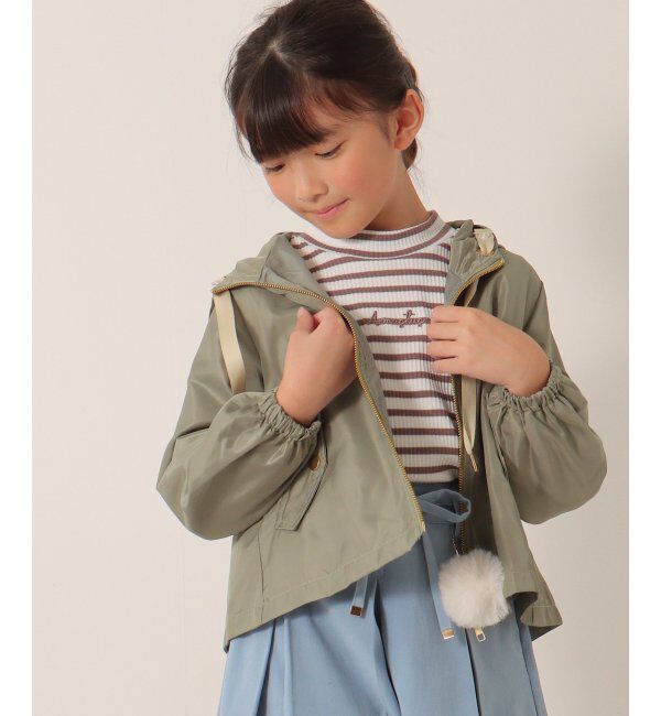 ikka kids「サテンフレアマウンテンパーカー（120~160cm）」|その他|オリーブ