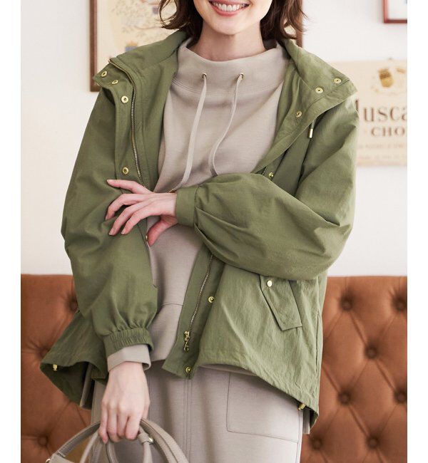 ikka「撥水裏付きマウンテンパーカー」|ブルゾン・スタジャン|オリーブ